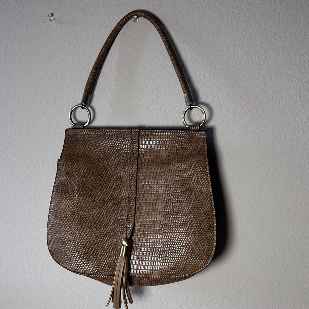 Simply Noelle Textured Brown Shoulder Bag